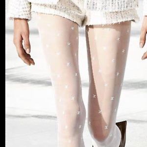 NWT White Chanel CC Tights